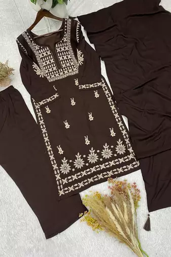 New Stylish Suit Set With Dupatta Stylish Kurti Suit Set With Palazzo