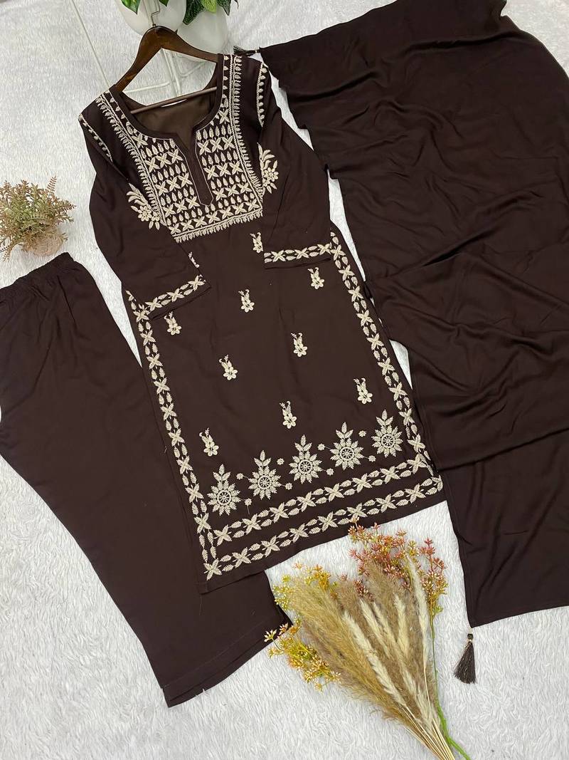 New Stylish Suit Set With Dupatta Stylish Kurti Suit Set With Palazzo