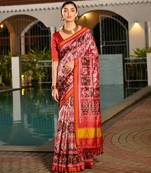 Women multicolor Art silk handloom saree