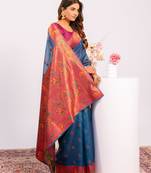 Women rama Art silk handloom saree