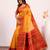 Women yellow Art silk handloom saree