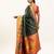Women green Art silk handloom saree