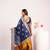 Women navy blue Art silk handloom saree