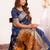 Women navy blue Art silk handloom saree