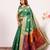 Women green Art silk handloom saree