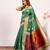 Women green Art silk handloom saree