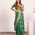 Women green Art silk handloom saree