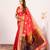 Women red Art silk handloom saree