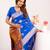 Women royal blue Art silk handloom saree