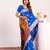 Women royal blue Art silk handloom saree