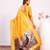 Women yellow Art silk handloom saree