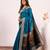 Women firozi Art silk handloom saree