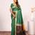 Women green Art silk handloom saree