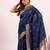 Women navy blue Art silk handloom saree