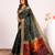 Women green Art silk handloom saree