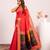 Women red Art silk handloom saree