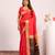 Women red Art silk handloom saree
