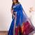 Women royal blue Art silk handloom saree