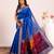 Women royal blue Art silk handloom saree