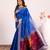 Women royal blue Art silk handloom saree