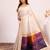 Women white Art silk handloom saree