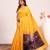 Women yellow Art silk handloom saree