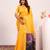 Women yellow Art silk handloom saree