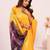 Women yellow Art silk handloom saree