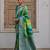 Women green Art silk handloom saree