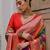 Women red Art silk handloom saree