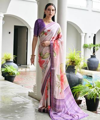 Women multicolor Art silk handloom saree 1