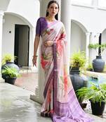 Women multicolor Art silk handloom saree