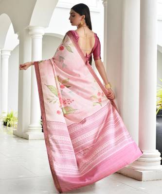 Women multicolor Art silk handloom saree 4
