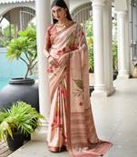 Women multicolor Art silk handloom saree