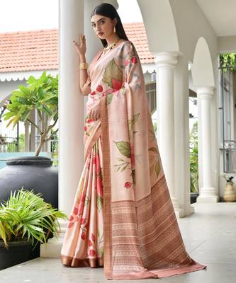 Women multicolor Art silk handloom saree 2