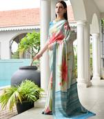 Women multicolor Art silk handloom saree