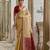 Women cream Art silk handloom saree