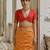 Women mustarad Art silk handloom saree