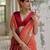 Women orange Art silk handloom saree