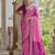 Women pink Art silk handloom saree