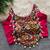 Rani pink navratri special corset style mirror work blouse