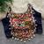 Navy blue navratri special corset style mirror work blouse