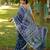 Women blue art silk handloom saree
