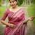 Women magenta art silk handloom saree