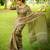 Women mehndi art silk handloom saree