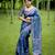 Women blue art silk handloom saree