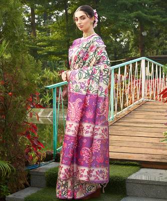 Women multicolor art silk handloom saree 2