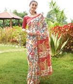 Women multicolor art silk handloom saree