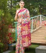 Women multicolor art silk handloom saree