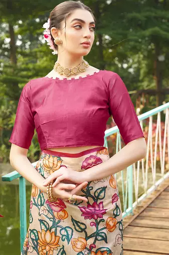 Women multicolor art silk handloom saree
